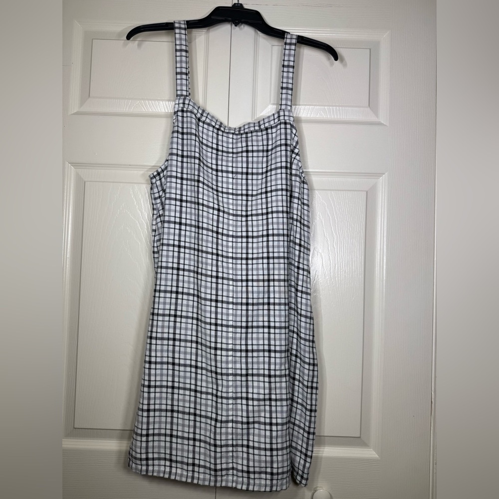 American Eagle Women’s Plaid Overall Mini Dress - Picture 2 of 7
